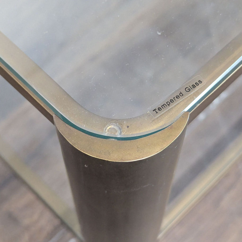 Two Tier Glass and Metal Coffee Table