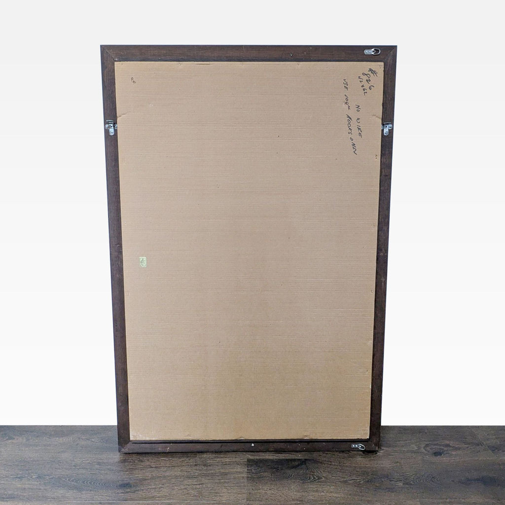 Flavia D'Oro Arts mirror with decorative wood and burl frame.  