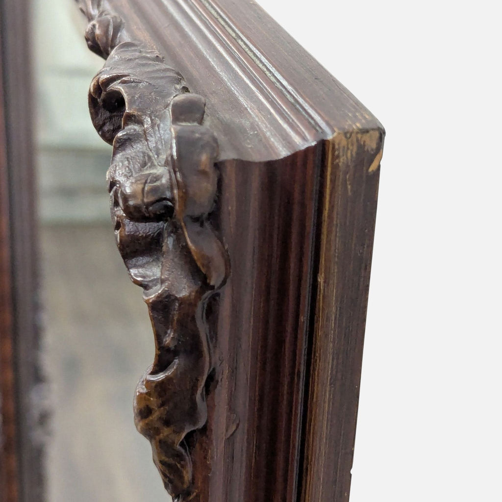 Flavia D'Oro Carved and Beveled Wood Frame Mirror