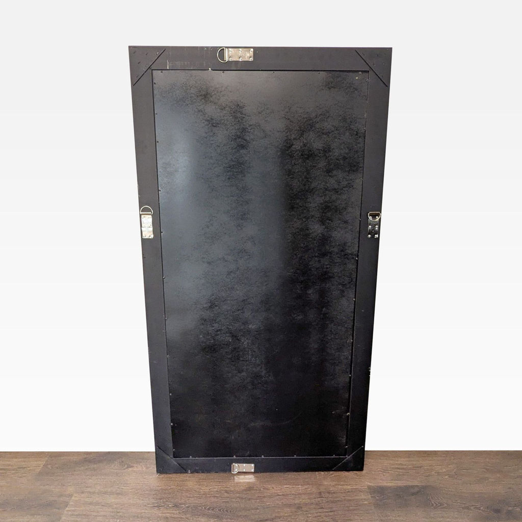 3. Full back view of a rectangular mirror in the mirror category, featuring black panel and mounting brackets.