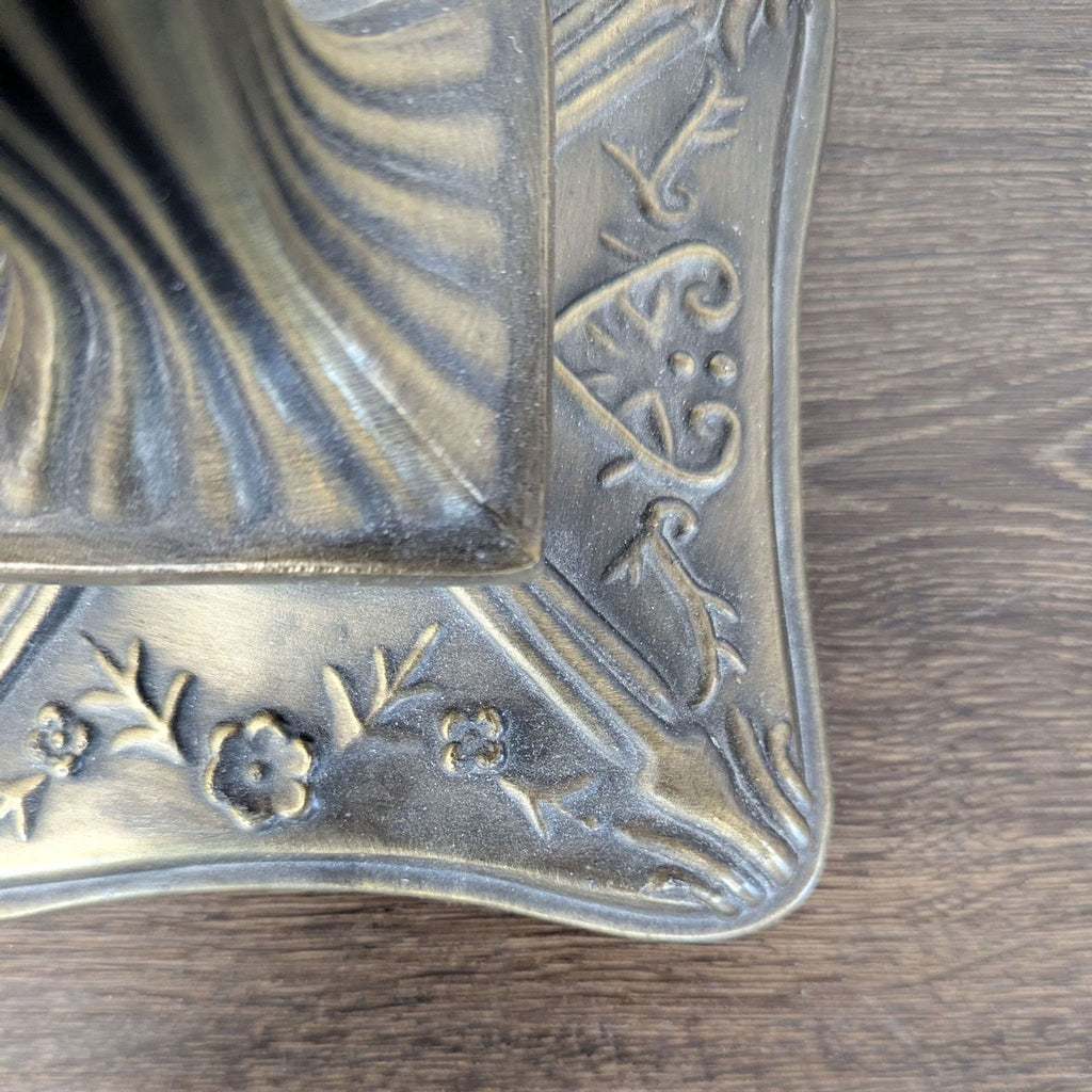 Stained Glass Table Lamp with Ornate Decorative Base