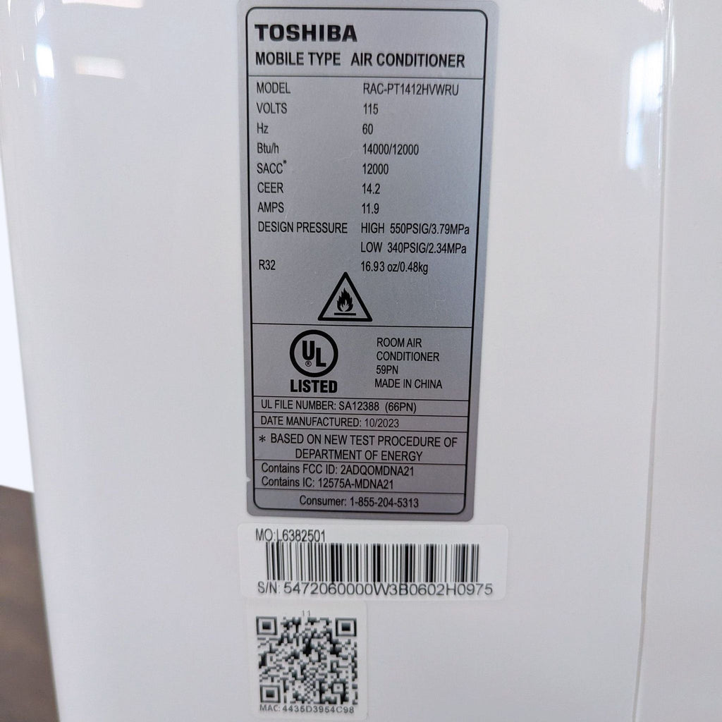 Toshiba Portable Air Conditioner – Compact AC & Fan Unit