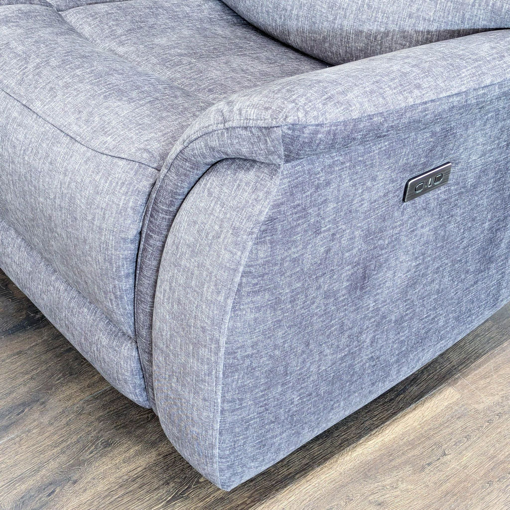 Living Spaces Nash Electric Reclining Loveseat Sofa in Gray Fabric - Comfortable 2-Seater