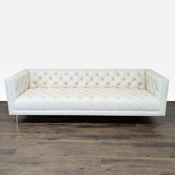 Elite Leather Mila Company Modern 3-Seat Tufted White Leather Sofa - Accepted Offer (33.77% discount)