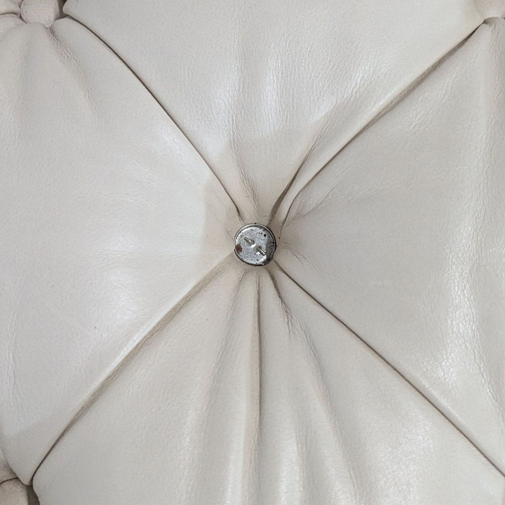 Elite Leather Mila Company Modern 3-Seat Tufted White Leather Sofa