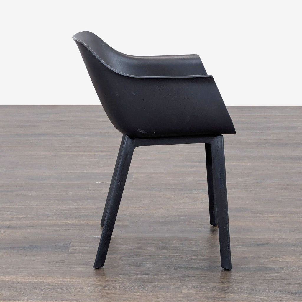 Set of 6 Resol Black Plastic Outdoor Armchairs – Modern and Durable