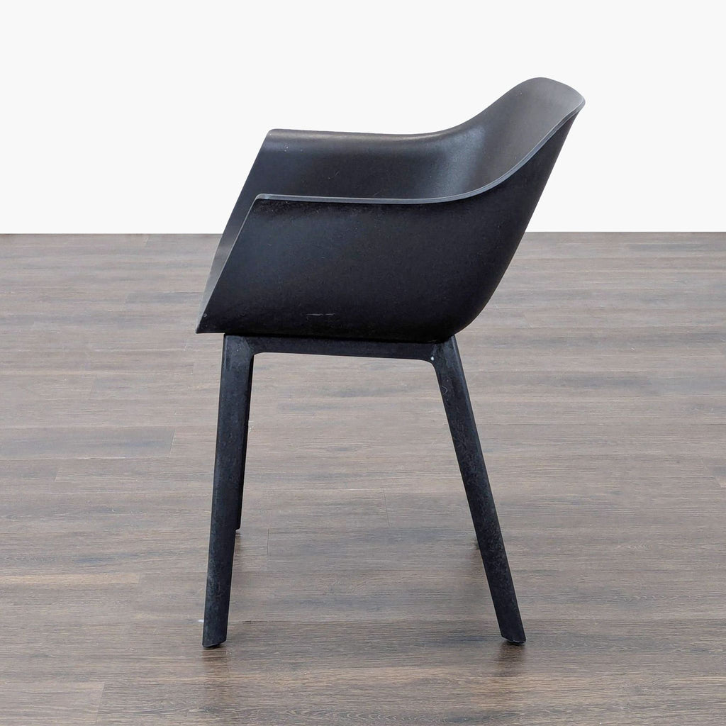 Set of 6 Resol Black Plastic Outdoor Armchairs – Modern and Durable