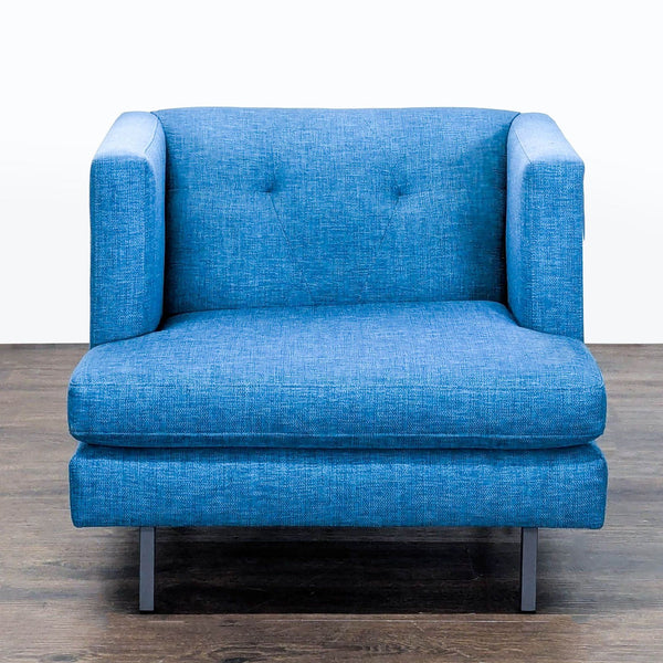 CB2 Avec Blue Modern Lounge Chair with Metal Legs