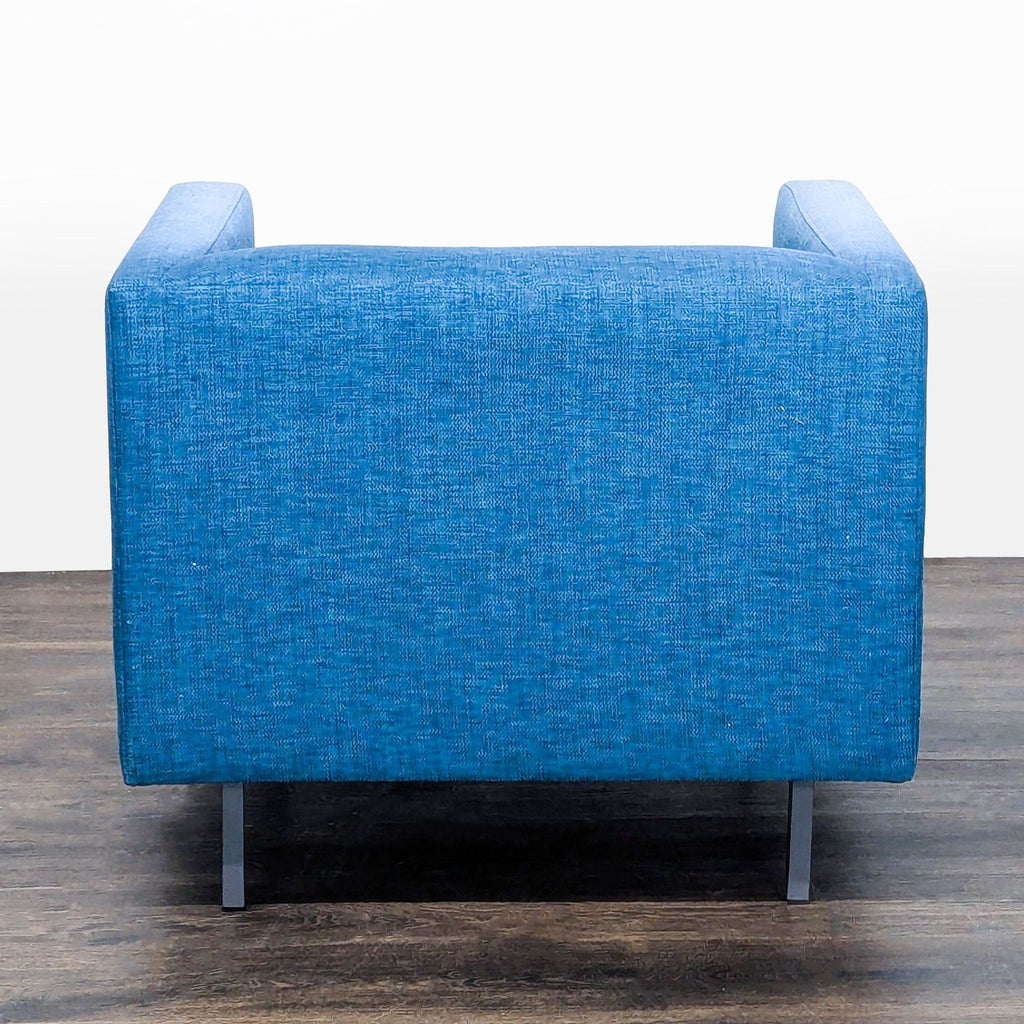 CB2 Avec Blue Modern Lounge Chair with Metal Legs
