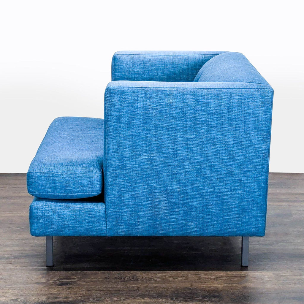 CB2 Avec Blue Modern Lounge Chair with Metal Legs