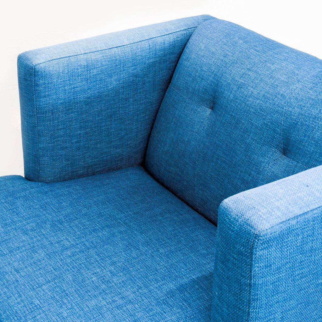 CB2 Avec Blue Modern Lounge Chair with Metal Legs