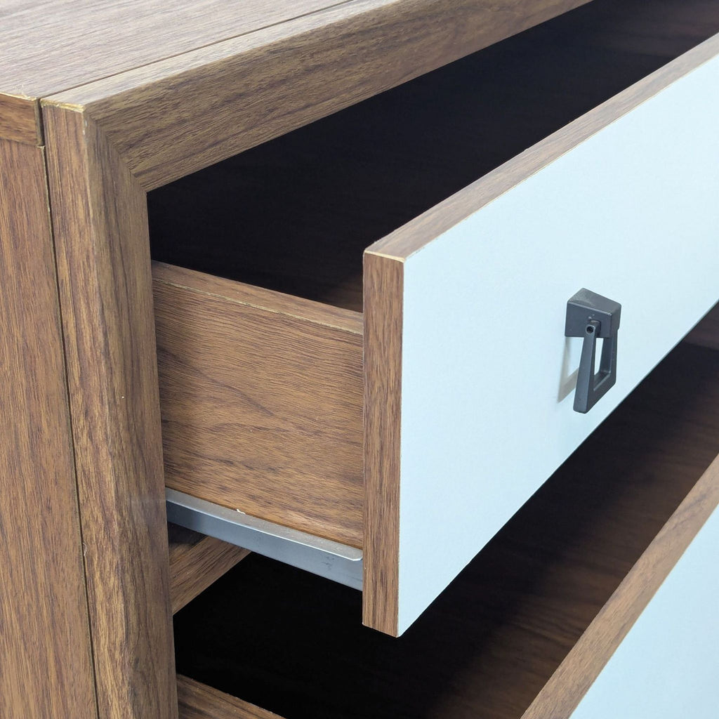 Baxton Studio Modern 3-Drawer Dresser with Walnut Finish and White Fronts