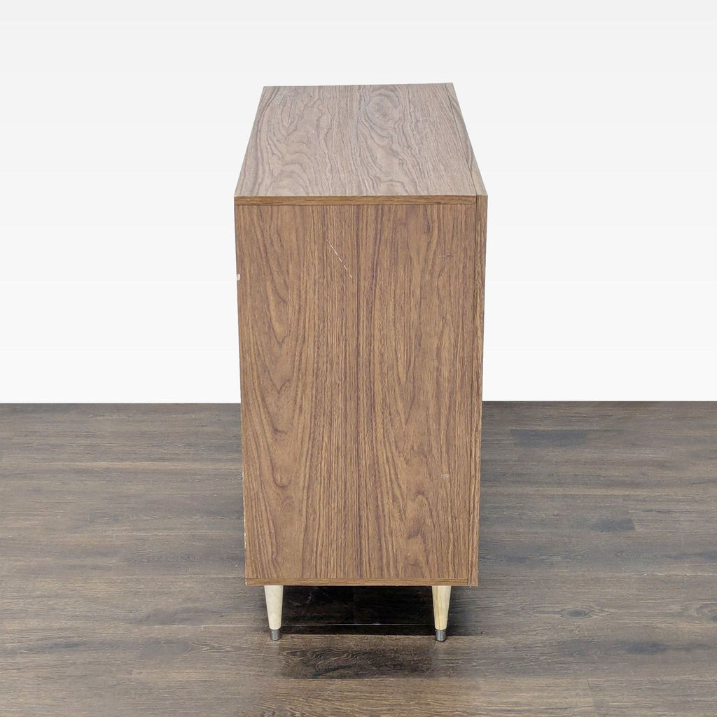 Baxton Studio Modern 3-Drawer Dresser with Walnut Finish and White Fronts