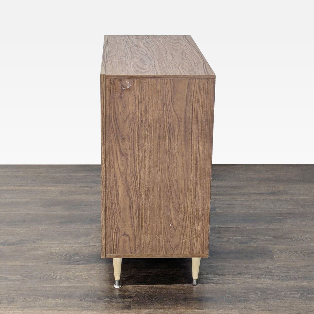 Baxton Studio Modern 3-Drawer Dresser with Walnut Finish and White Fronts