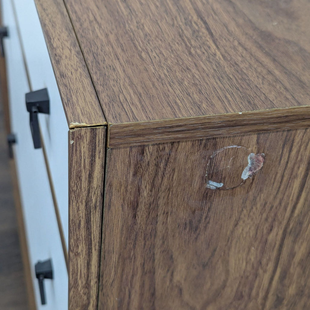 Baxton Studio Modern 3-Drawer Dresser with Walnut Finish and White Fronts