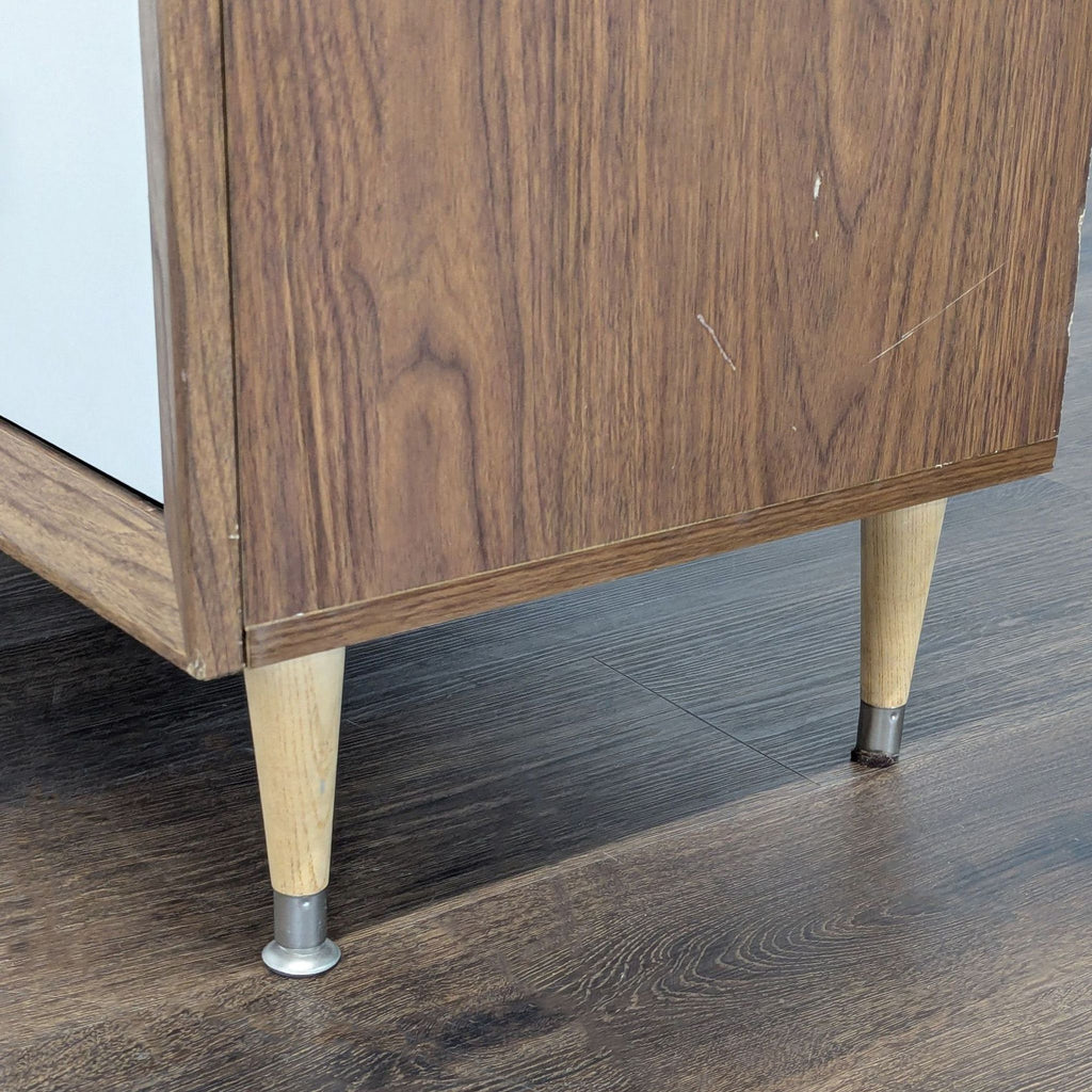 Baxton Studio Modern 3-Drawer Dresser with Walnut Finish and White Fronts