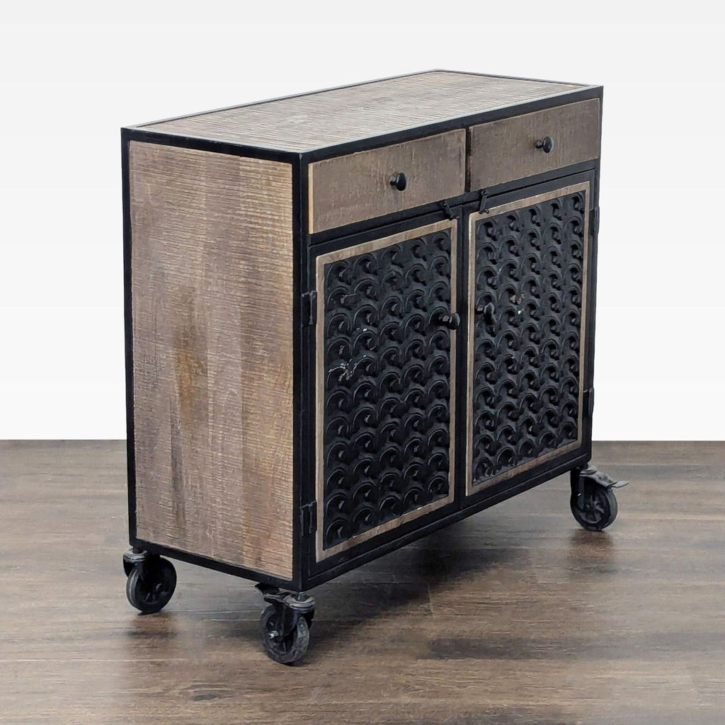 Steve Silver Two Drawer Storage Cabinet on Casters