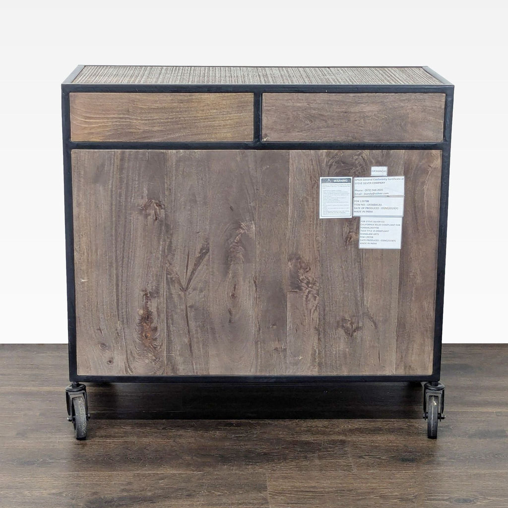 Steve Silver Two Drawer Storage Cabinet on Casters