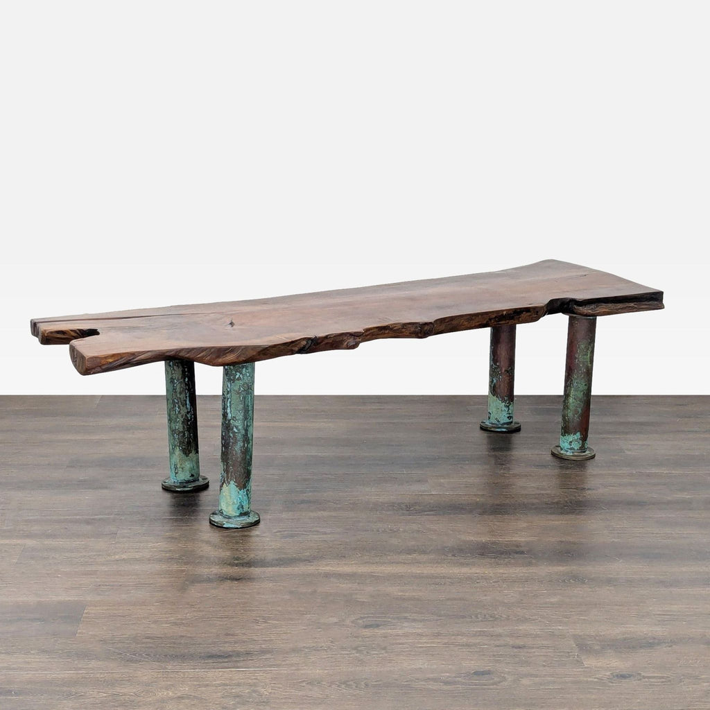 Pipe Coffee Table with Live Oak Top