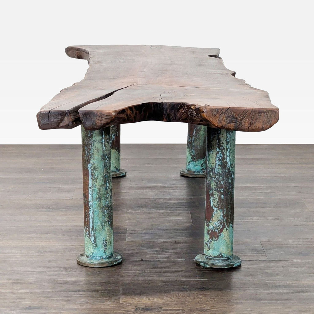 Pipe Coffee Table with Live Oak Top