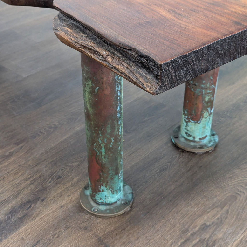 Pipe Coffee Table with Live Oak Top