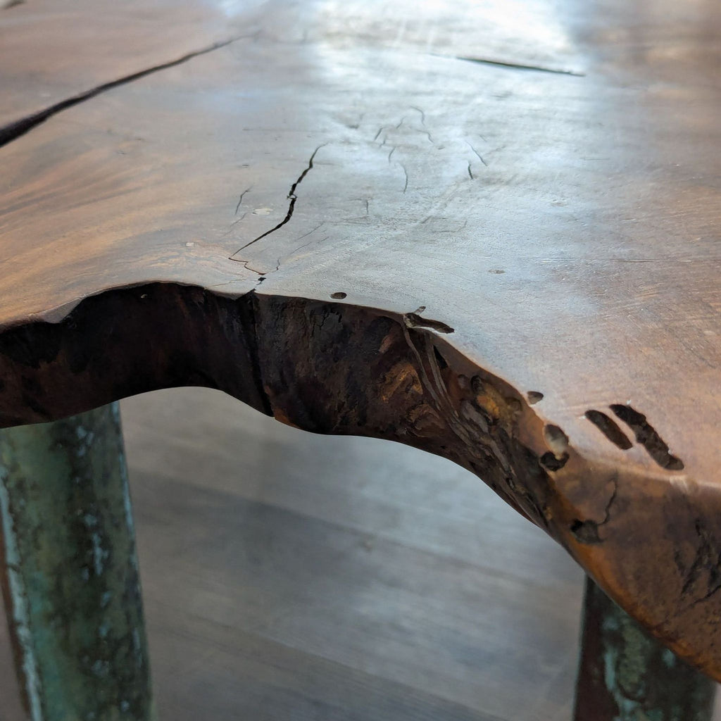 Pipe Coffee Table with Live Oak Top
