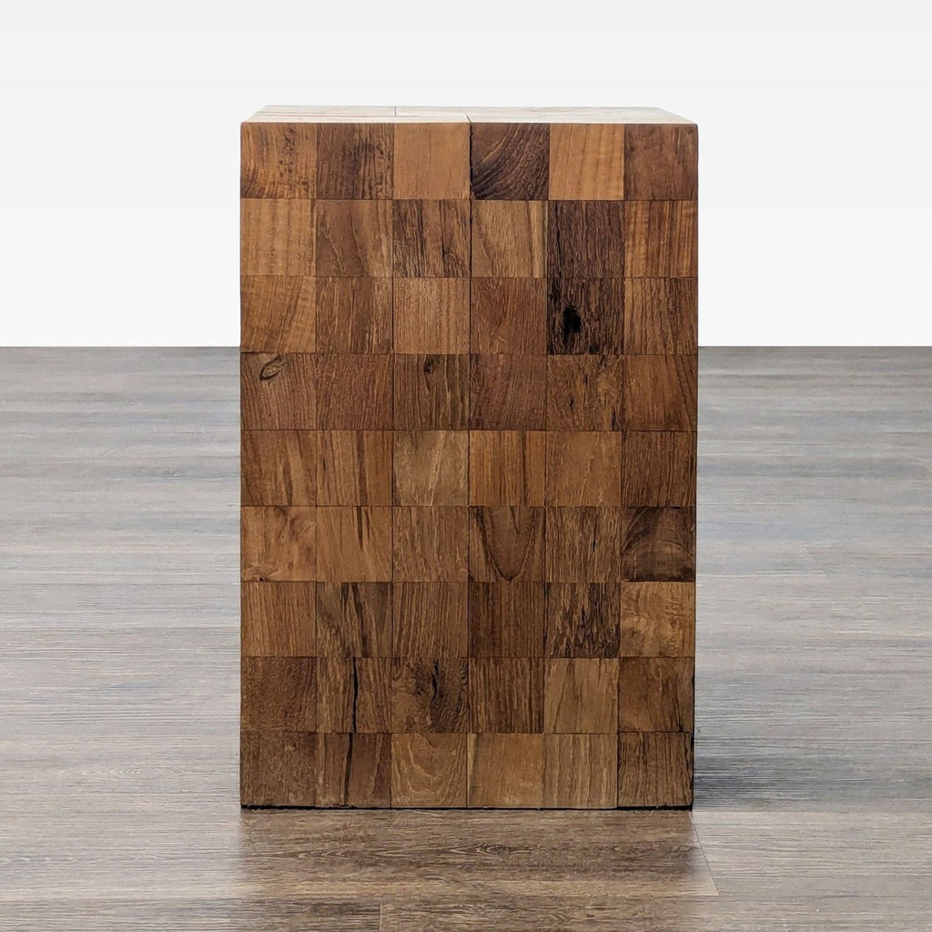 Wood Block Side Table