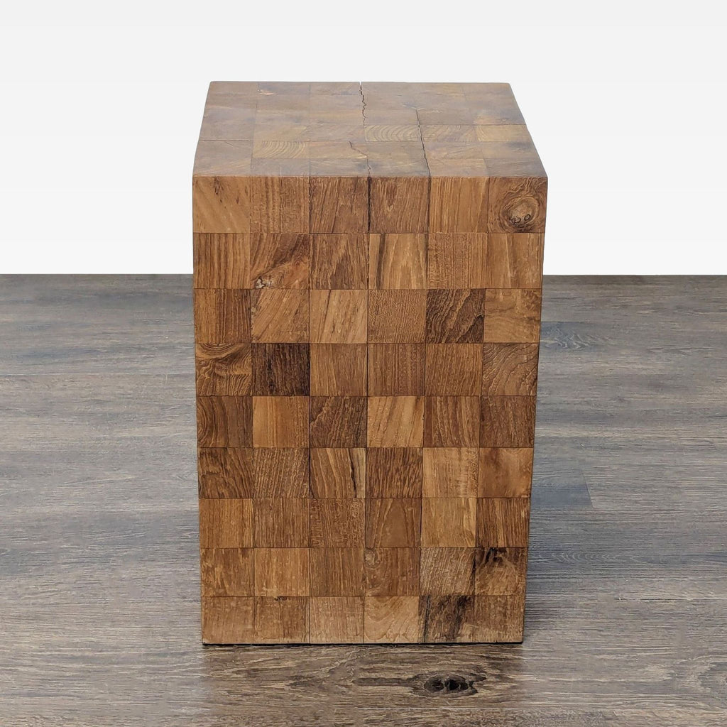 Wood Block Side Table