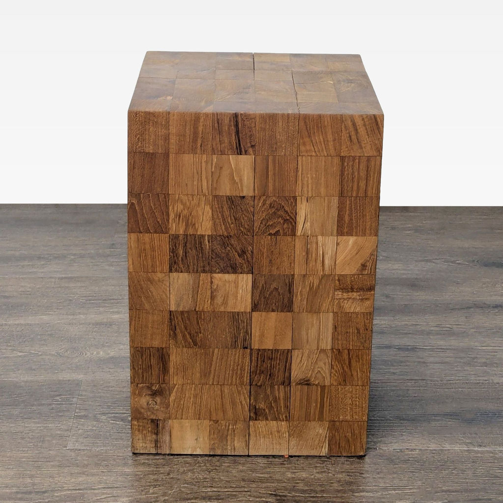 Wood Block Side Table