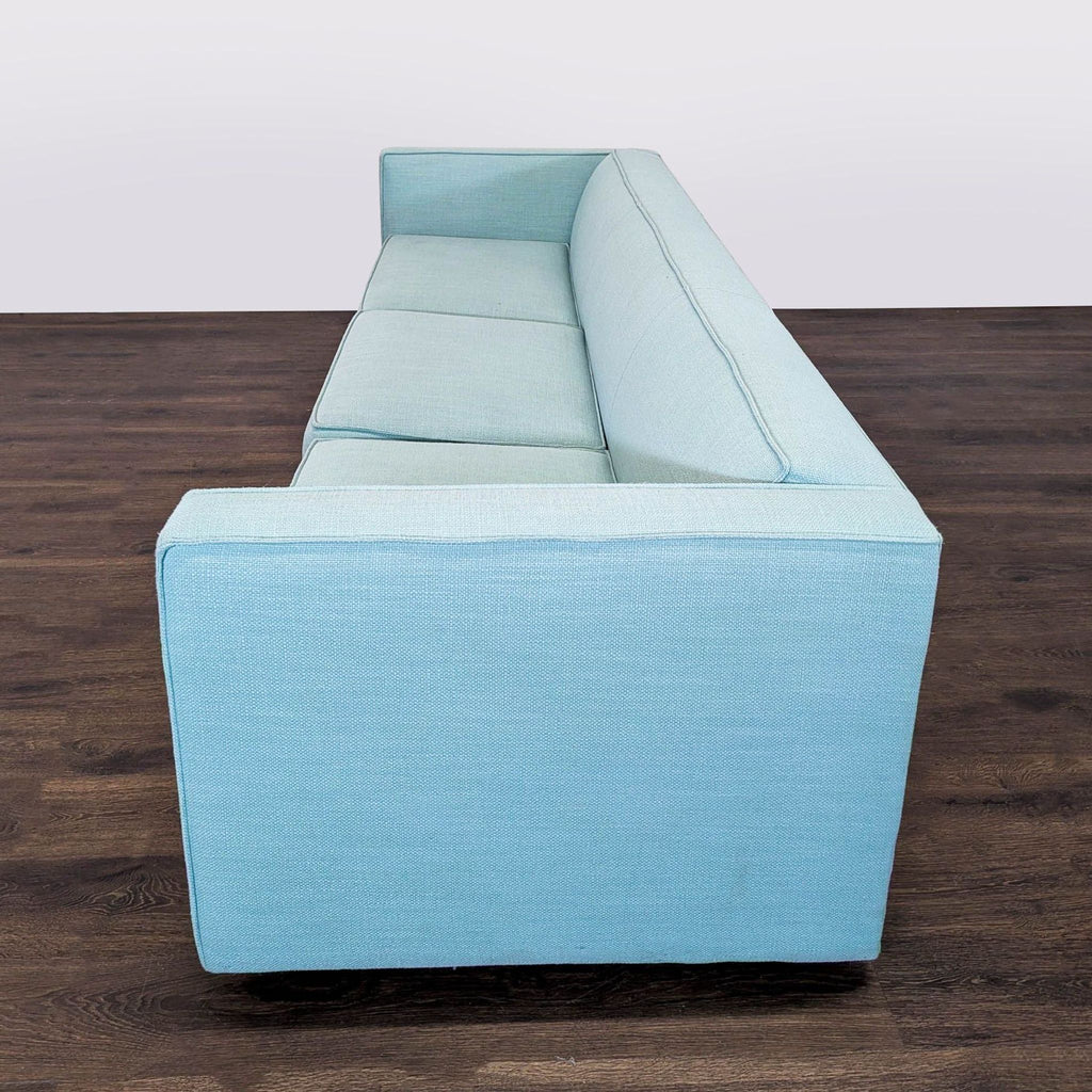 CB2 Club 101” Modern 3-Seat Light Blue Sofa