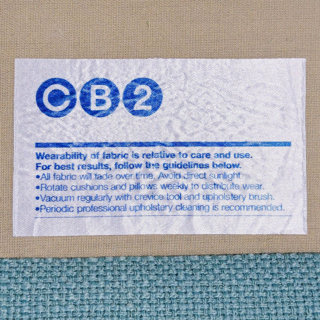 CB2 Club 101” Modern 3-Seat Light Blue Sofa