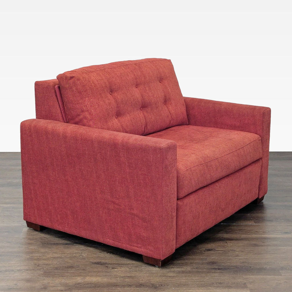 Crate & Barrel Allerton Red Sleeper Sofa with Twin Pull-Out Bed