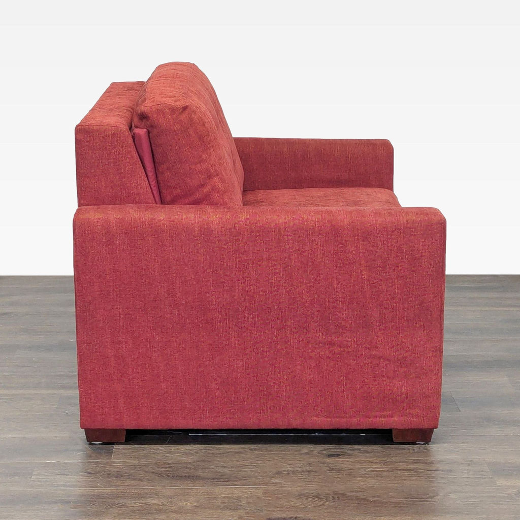 Crate & Barrel Allerton Red Sleeper Sofa with Twin Pull-Out Bed