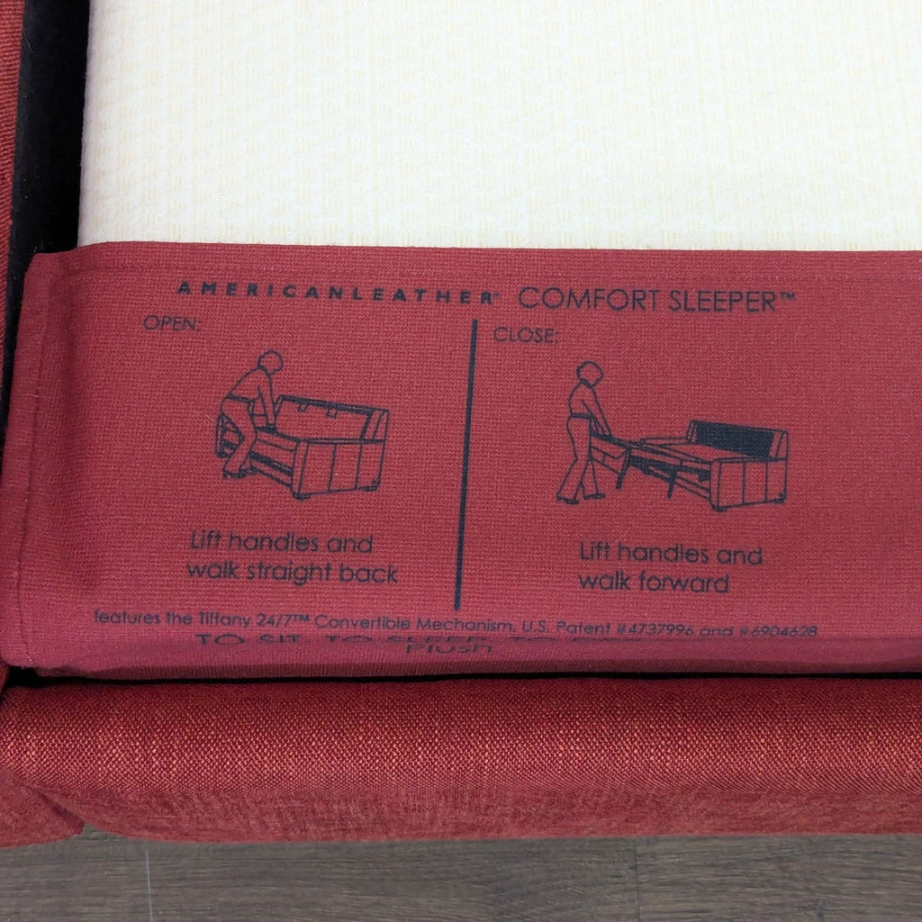 Crate & Barrel Allerton Red Sleeper Sofa with Twin Pull-Out Bed