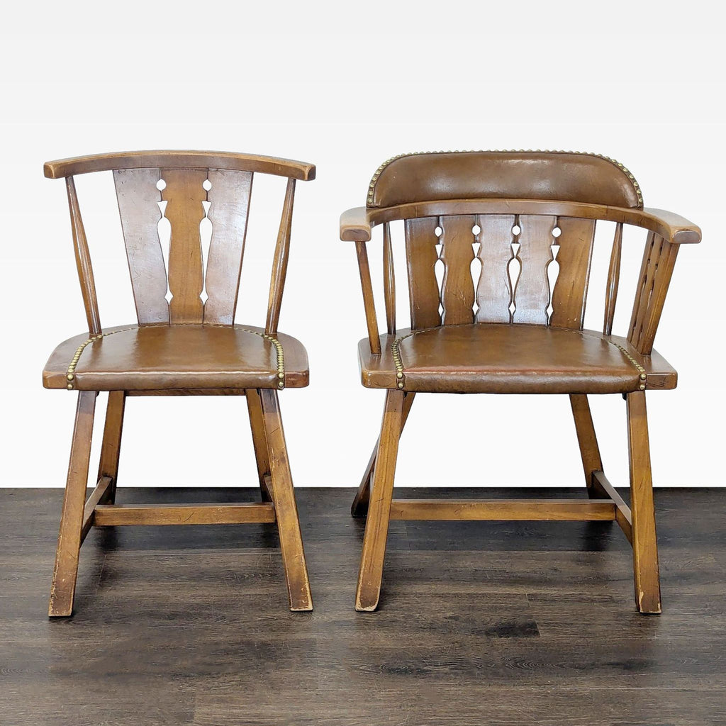 Rustic Wooden Dining Set with Table, 4 Chairs, Armchair, and Bench