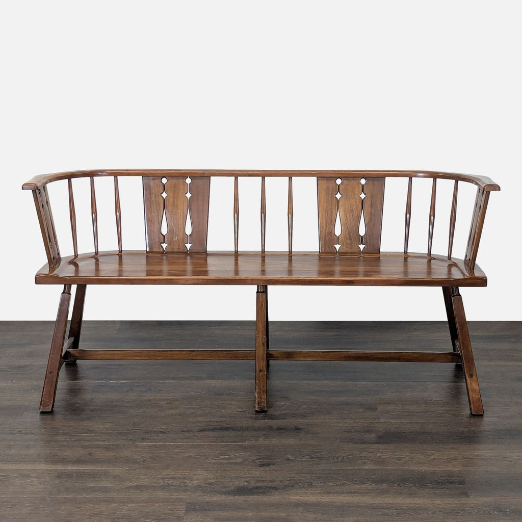 Rustic Wooden Dining Set with Table, 4 Chairs, Armchair, and Bench