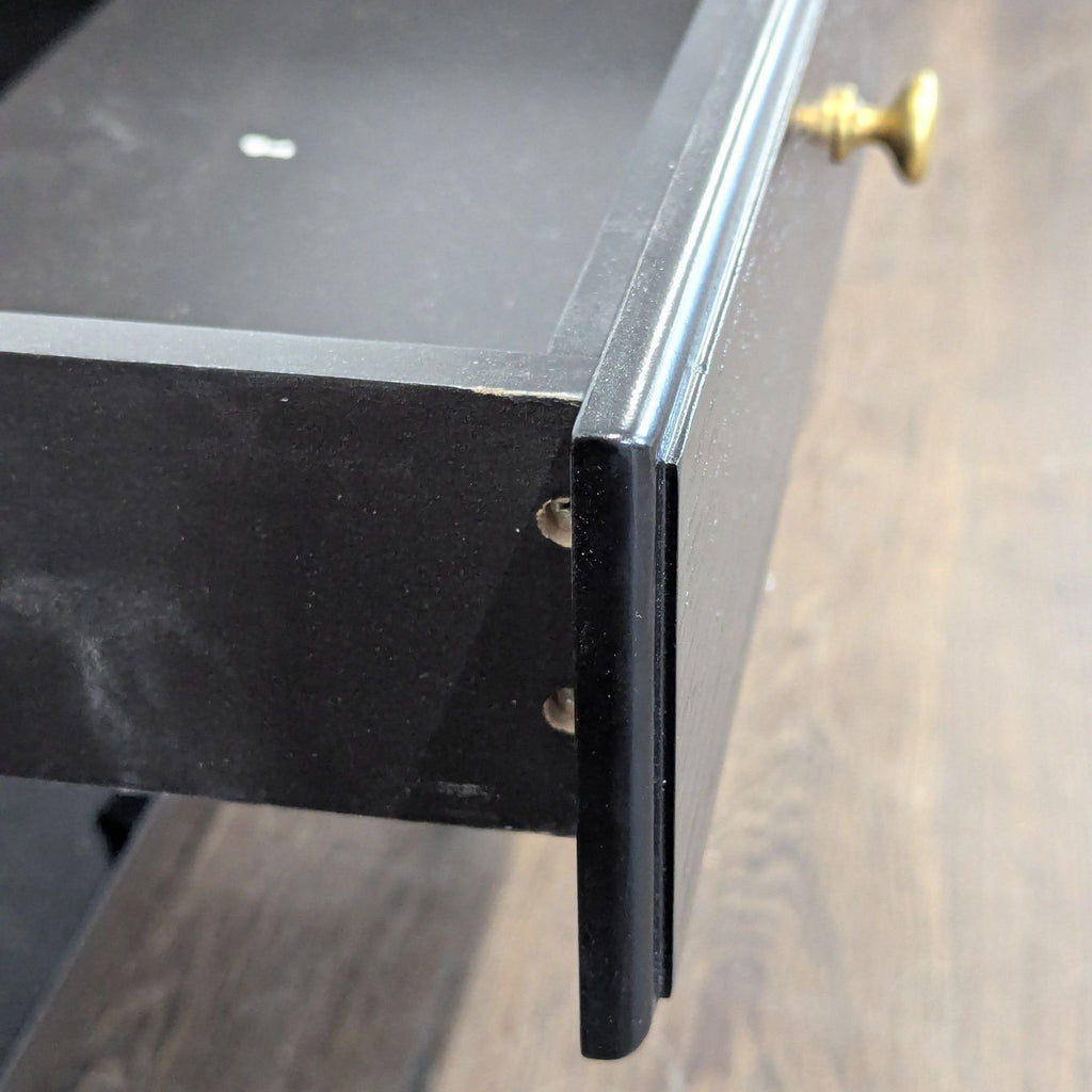 Two Drawer Wood Coffee Table with Marble Top