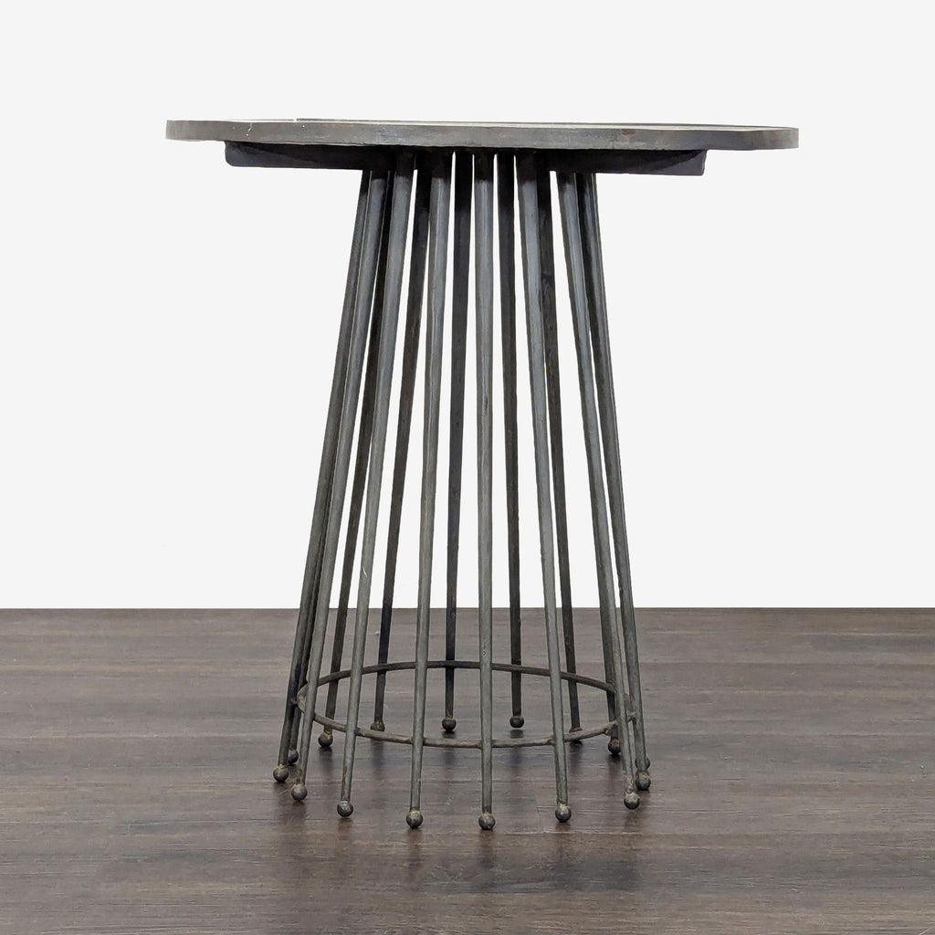 Marble Top Needle Table on Metal Base