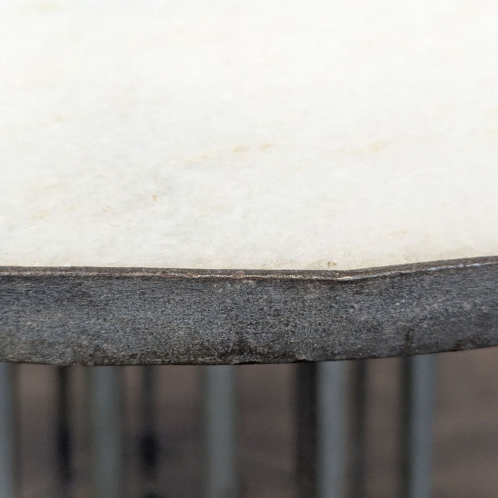 Marble Top Needle Table on Metal Base