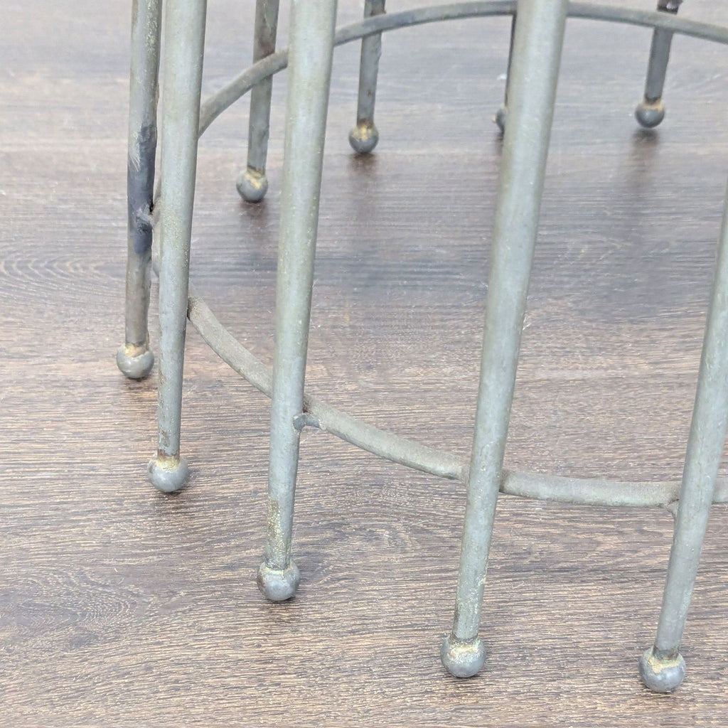 Marble Top Needle Table on Metal Base