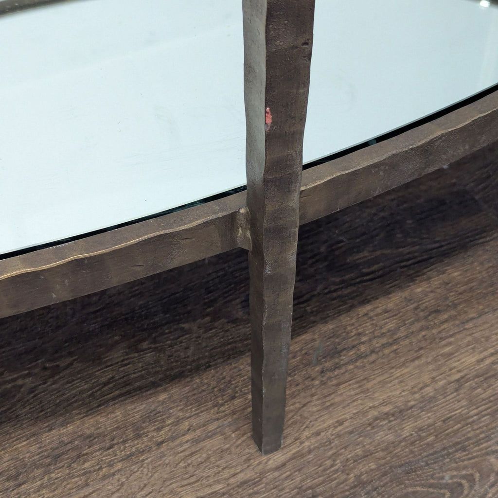 Glass Top Coffee Table with Mirror Shelf