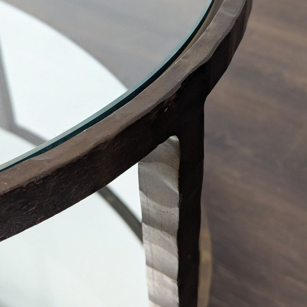 Glass Top Coffee Table with Mirror Shelf