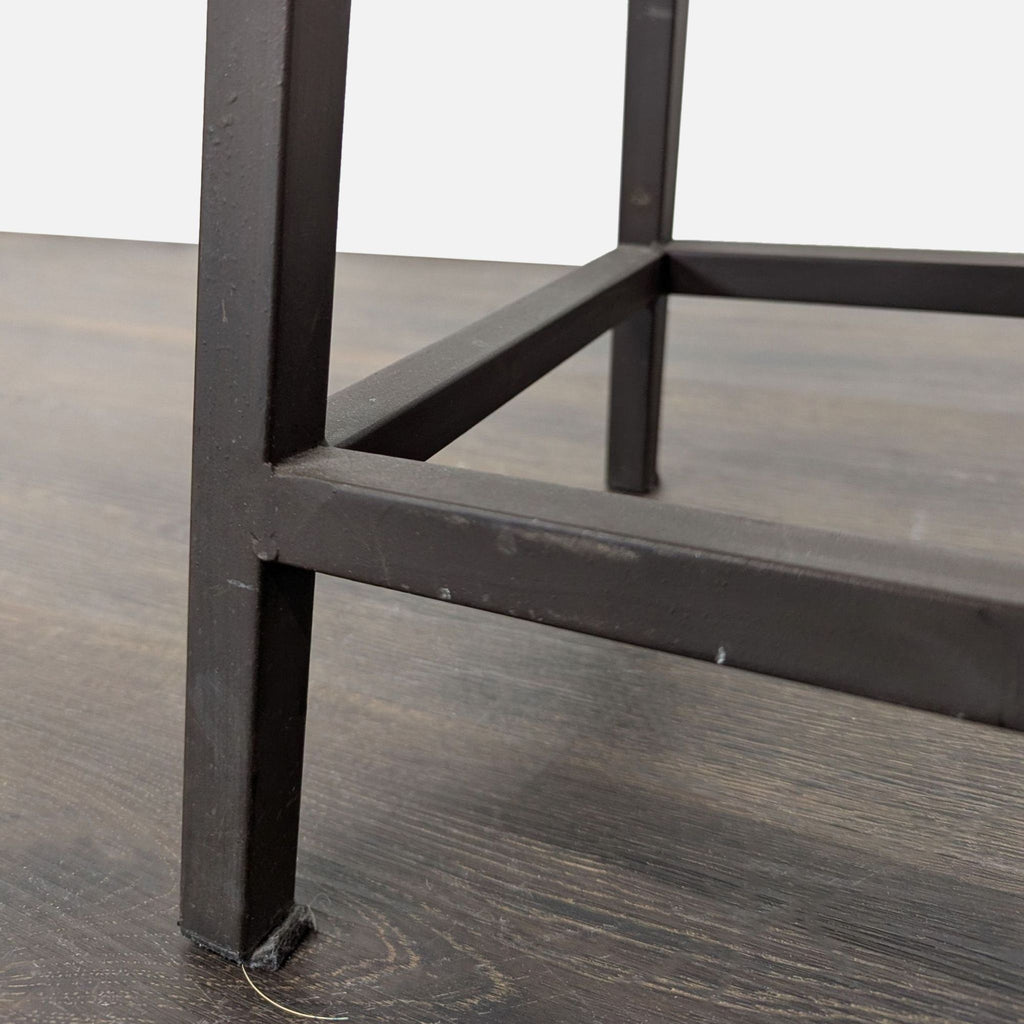 Wood Top Side Table on Metal Base