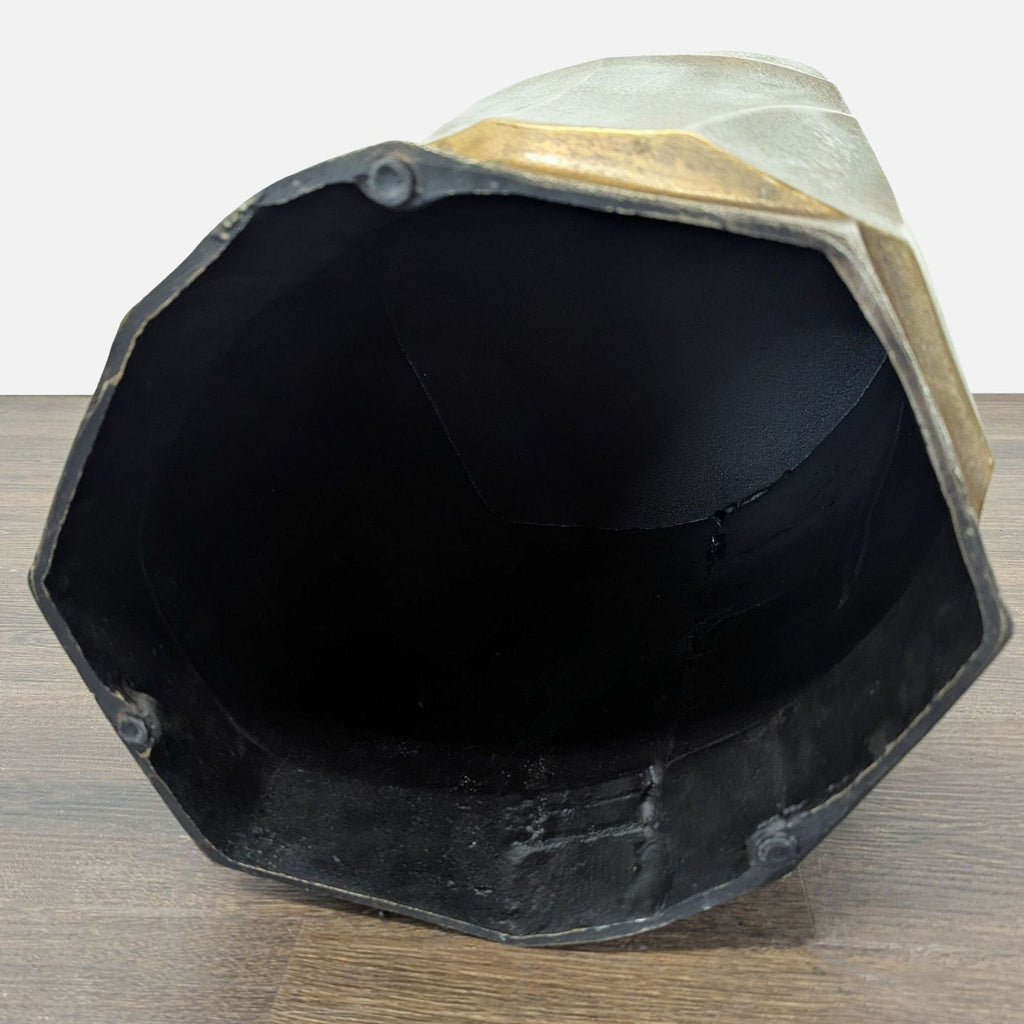 Modern Sculptural Face Accent Stool / Side Table – Metallic Finish