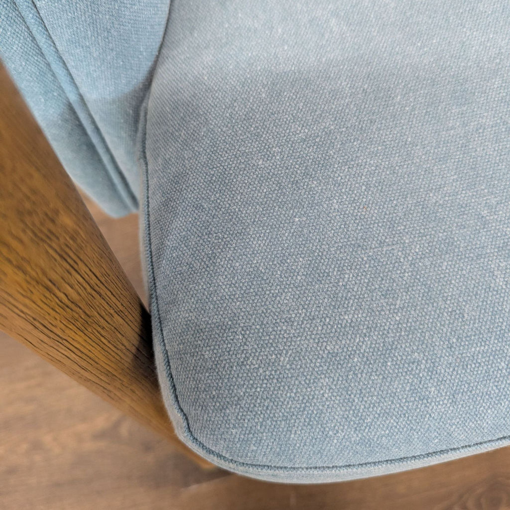 Moe's Light Blue Lounge Chair with Wood Frame and Metal Leg Accents