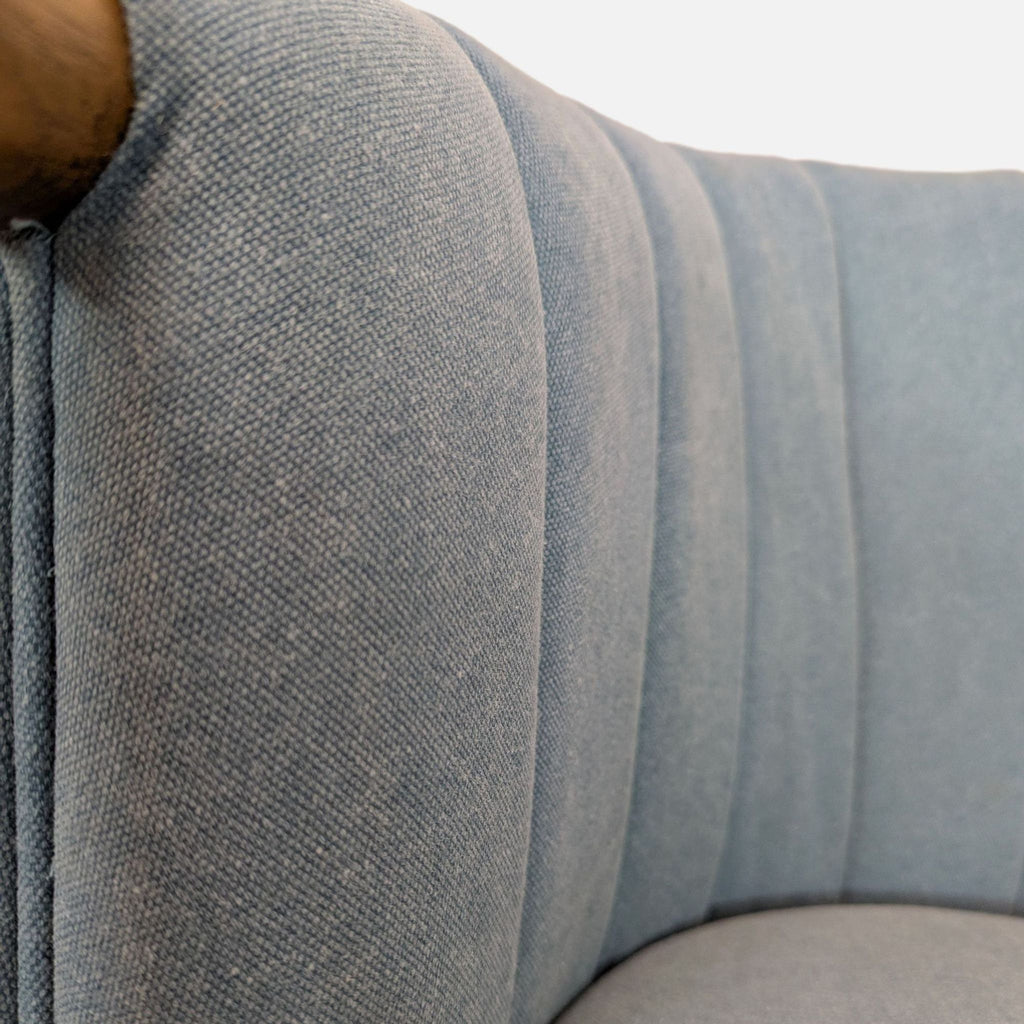 Moe's Light Blue Lounge Chair with Wood Frame and Metal Leg Accents