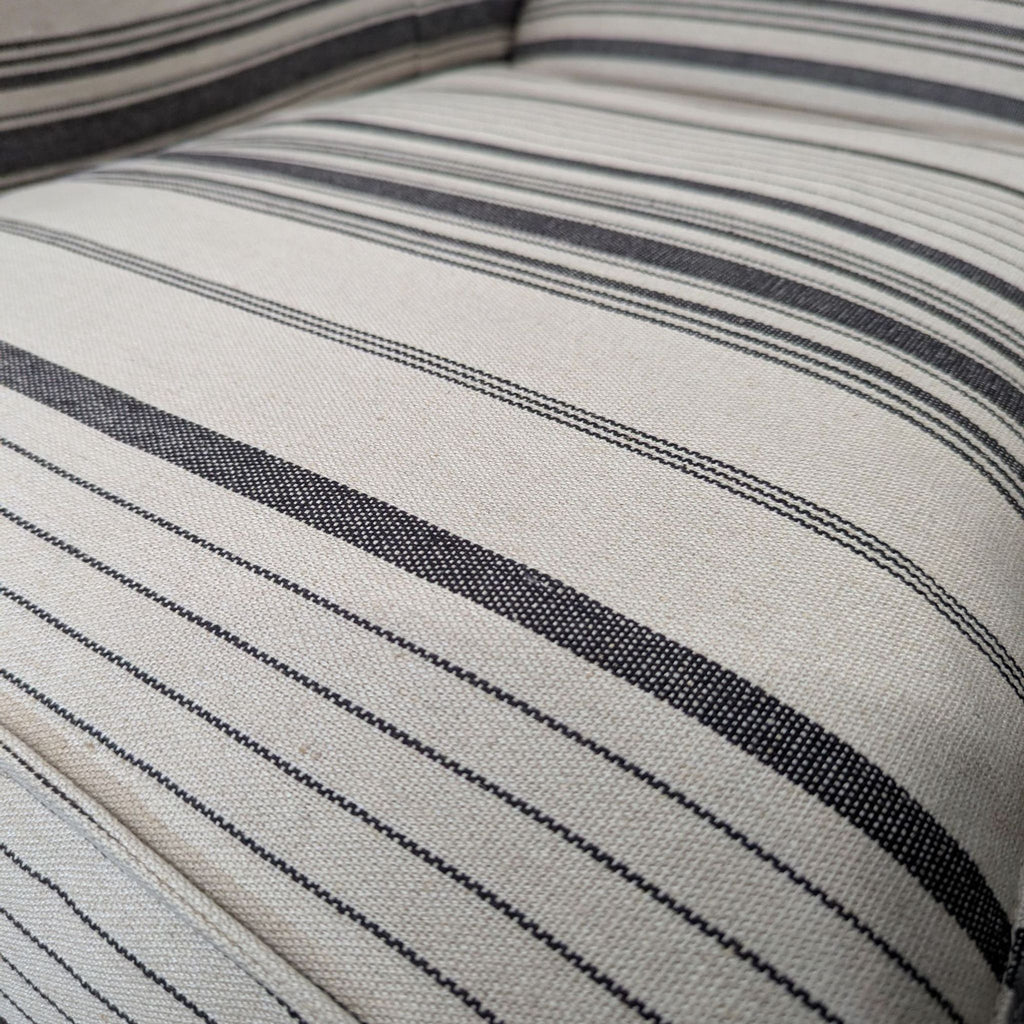 Striped Armchair with Skirted Bottom – Cozy Lounge Accent Chair