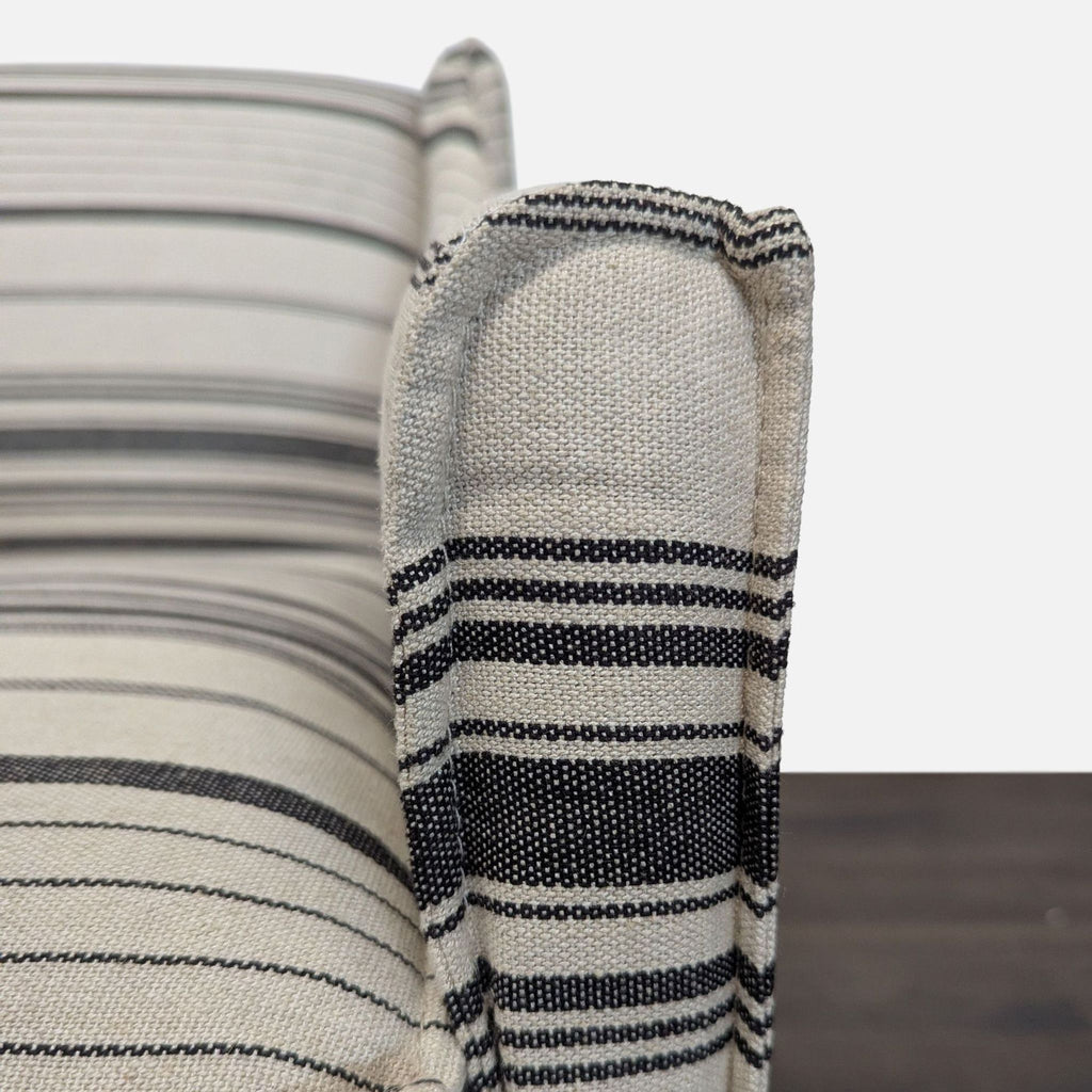 Striped Armchair with Skirted Bottom – Cozy Lounge Accent Chair
