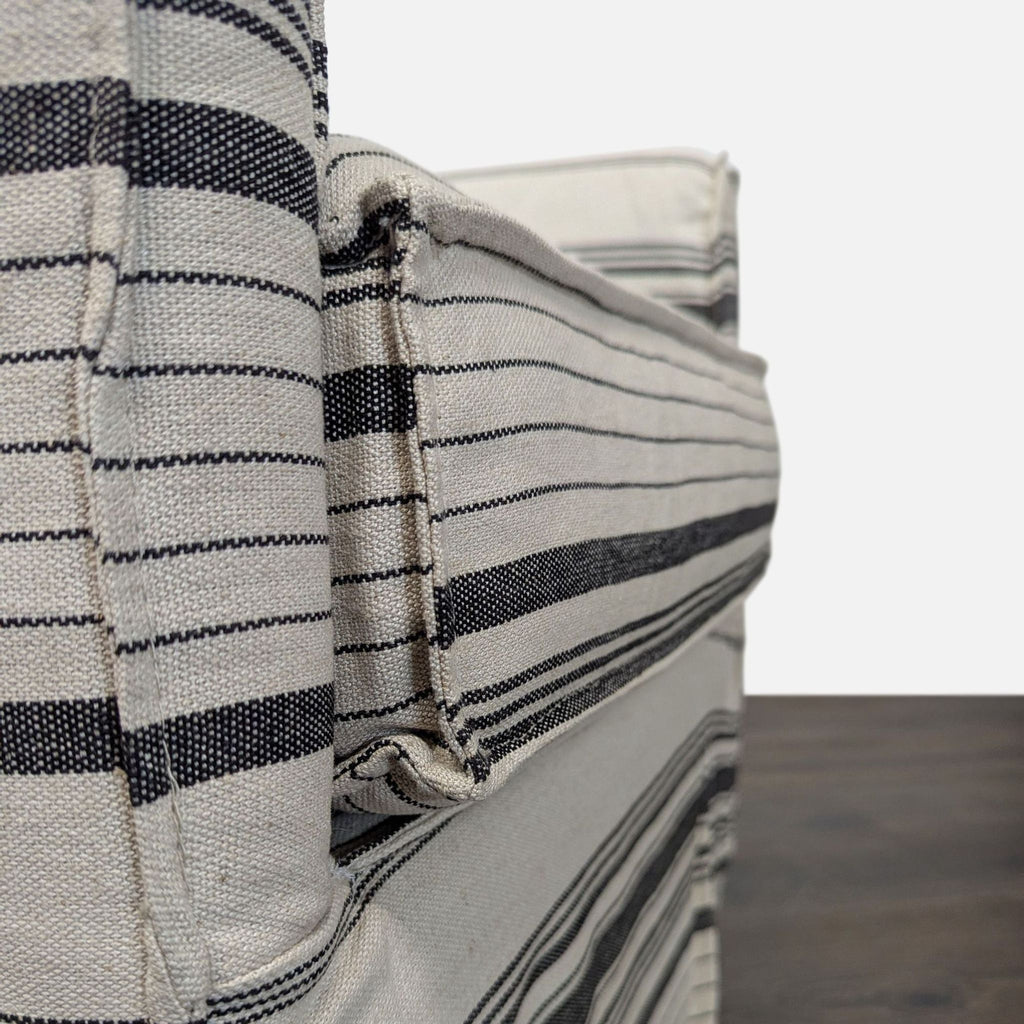 Striped Armchair with Skirted Bottom – Cozy Lounge Accent Chair