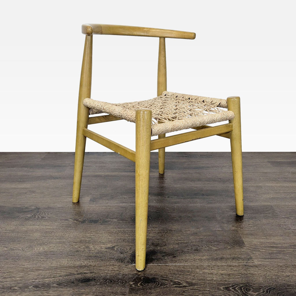 Wood Dining Chair with Woven Rope Seat